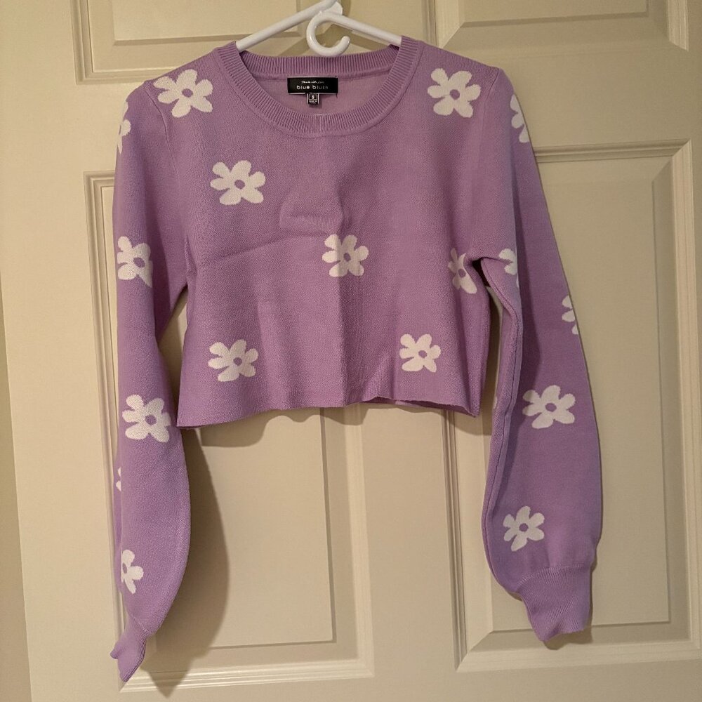 Purple Flower Sweater